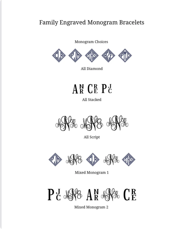 Family Monogram Bracelets