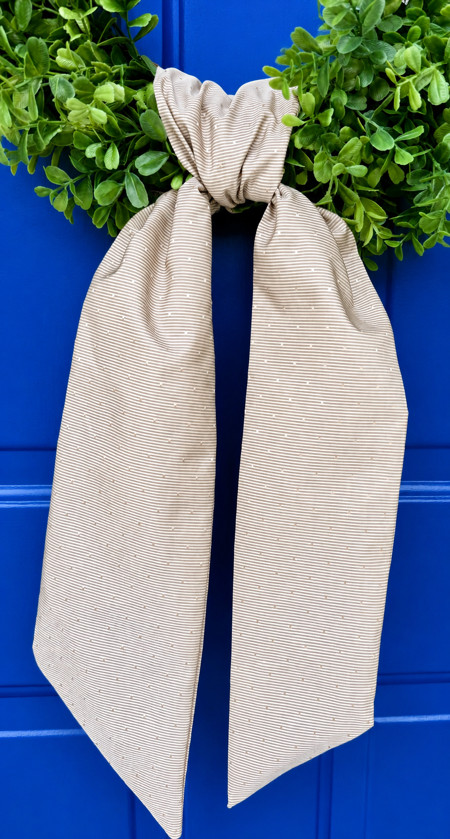 Avery Cream Silk Dots and Stripes Silk Sash