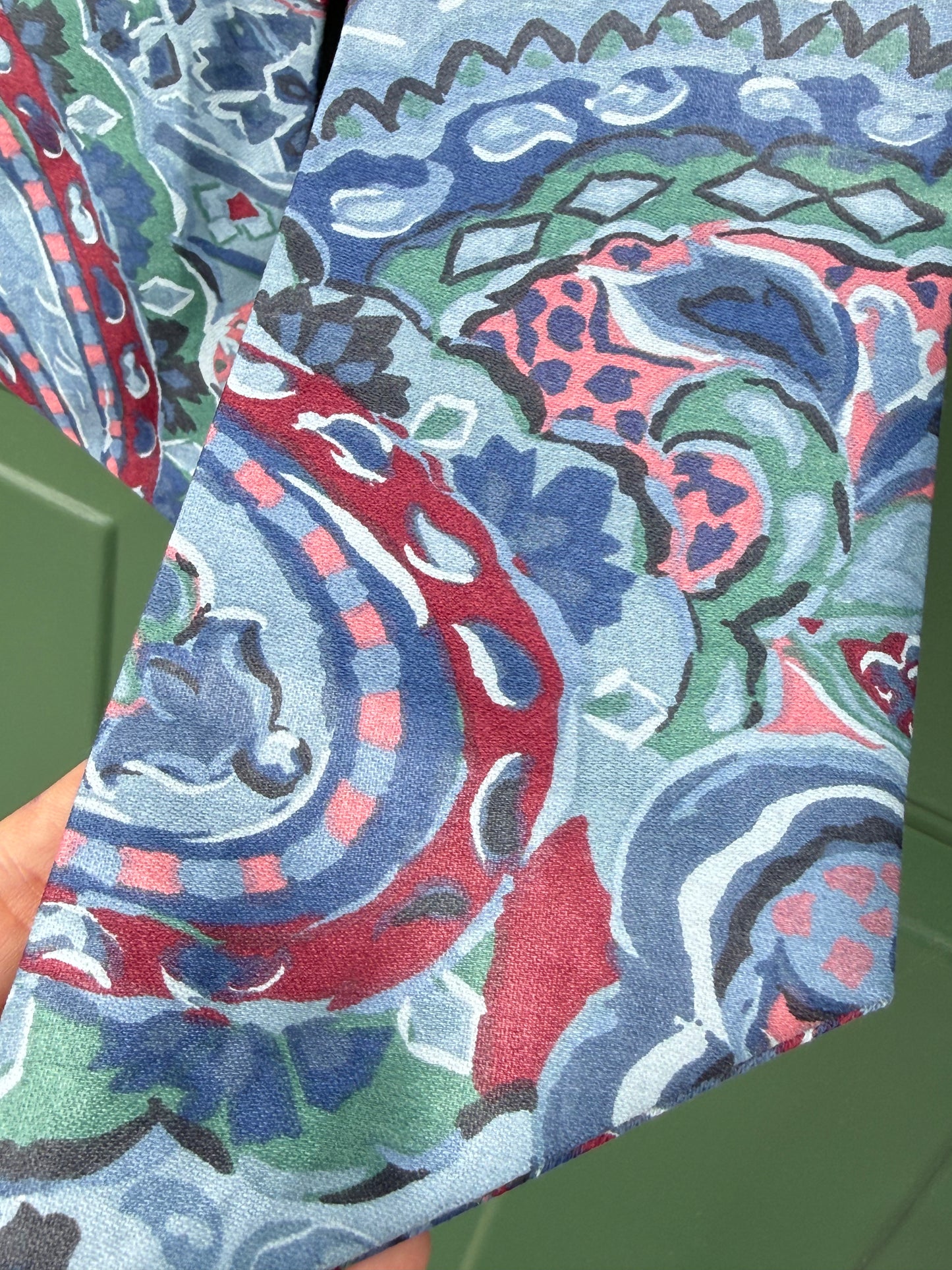 Livy Blue Paisley Wreath Sash