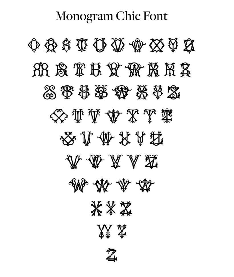 Square Brass Needle Minder with Monogram Chic Font