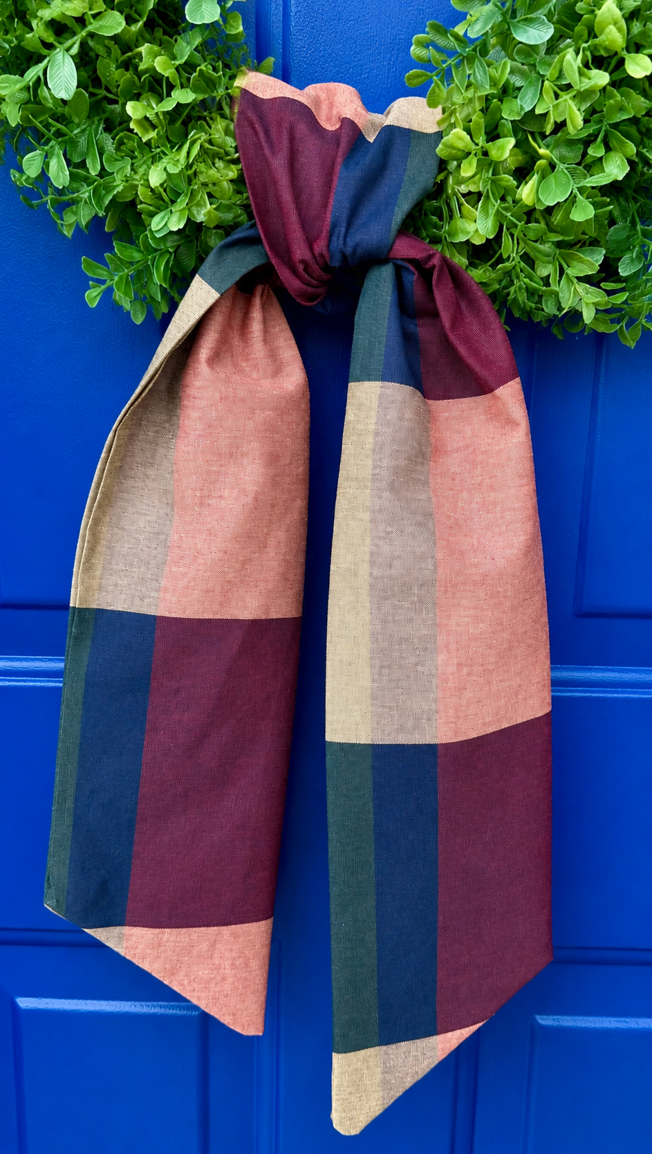 Jake Plaid Jewel Tones Wreath Sash