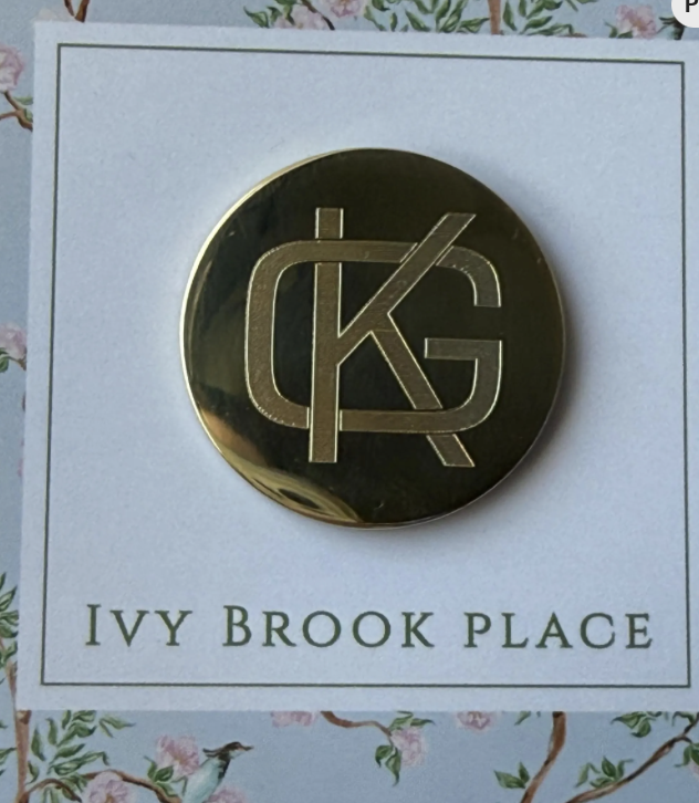 Brass Needle Minder in Monogram Block Font