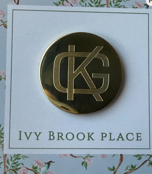Brass Needle Minder in Monogram Block Font