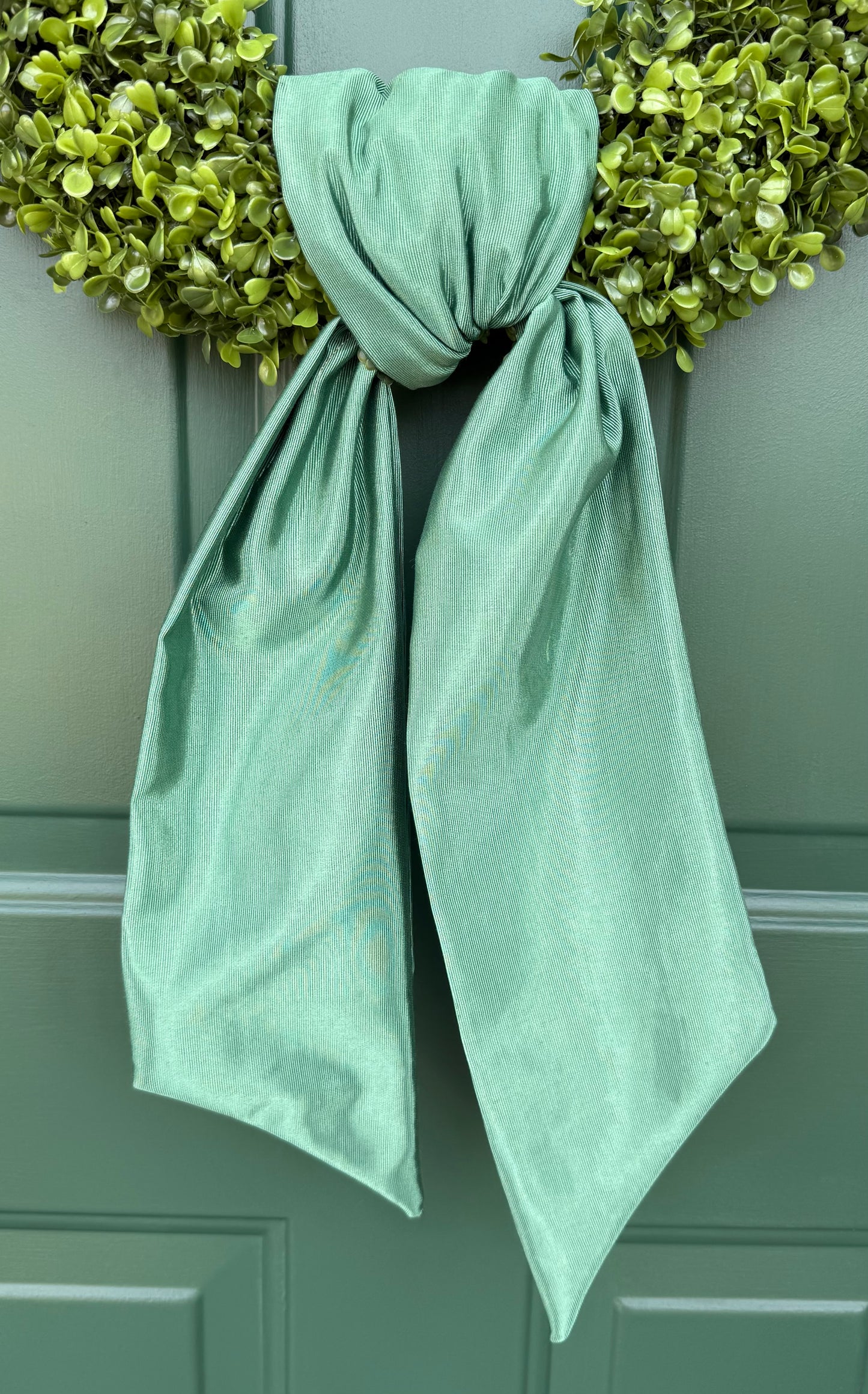 Fern Green Taffeta Wreath Sash