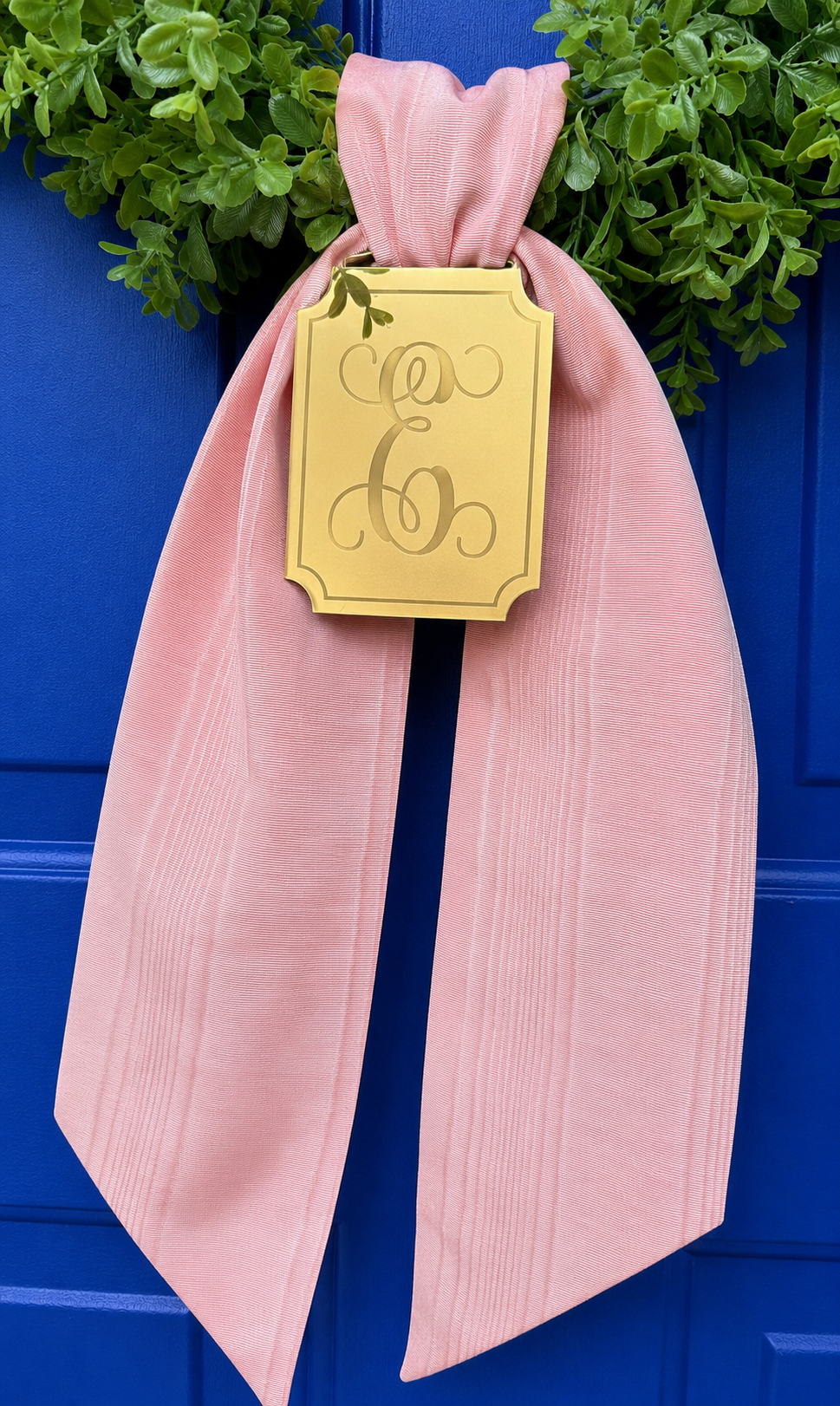 Baby Pink Taffeta Sash with Waterall Pattern