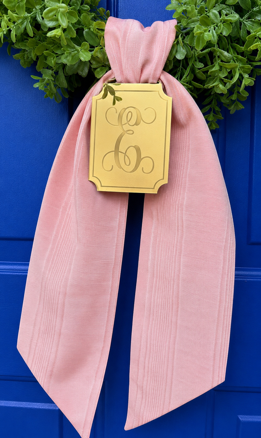Baby Pink Taffeta Sash with Waterall Pattern