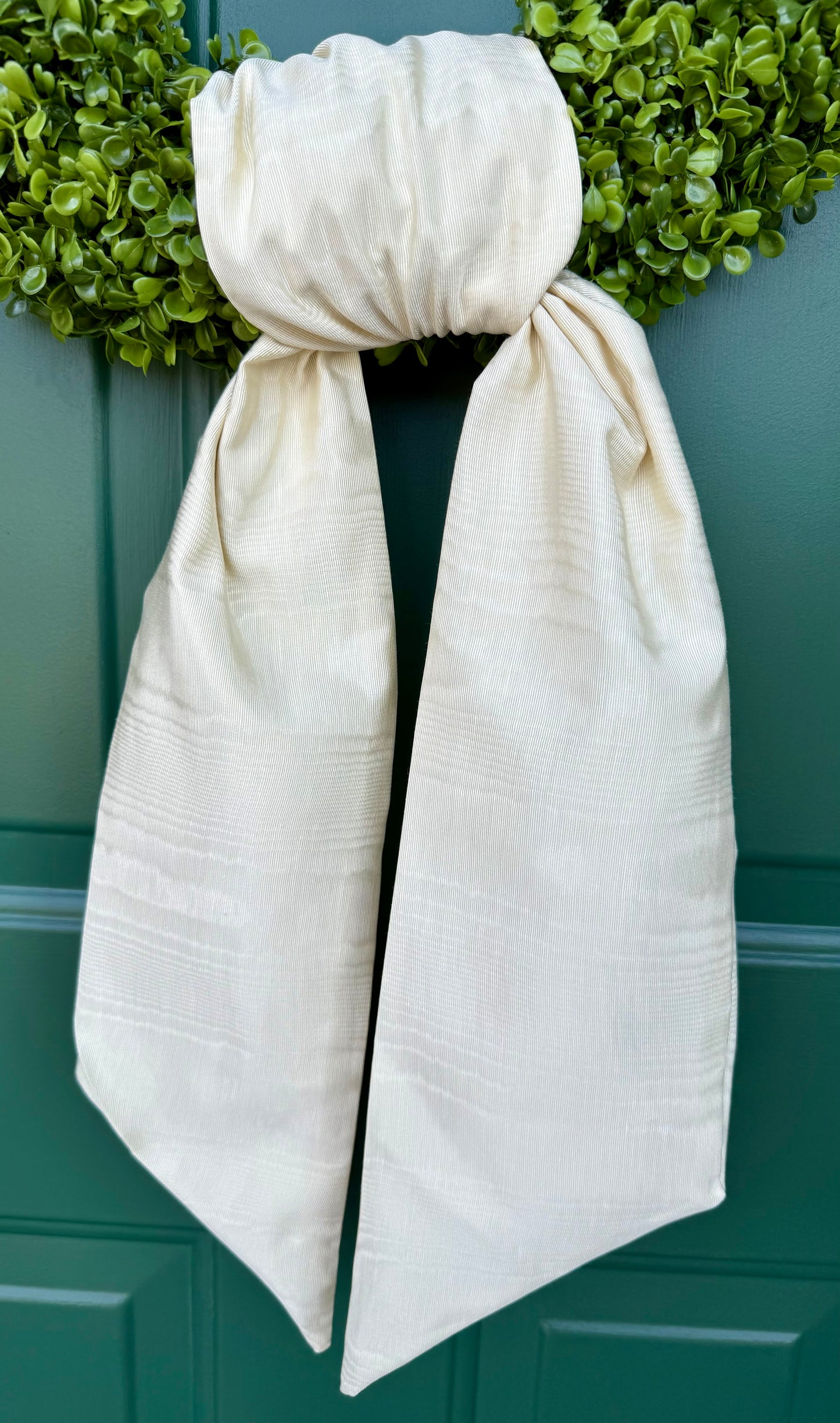Ivory Cream Vintage Taffeta Wreath Sash