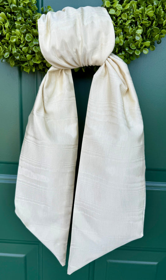 Ivory Cream Vintage Taffeta Wreath Sash