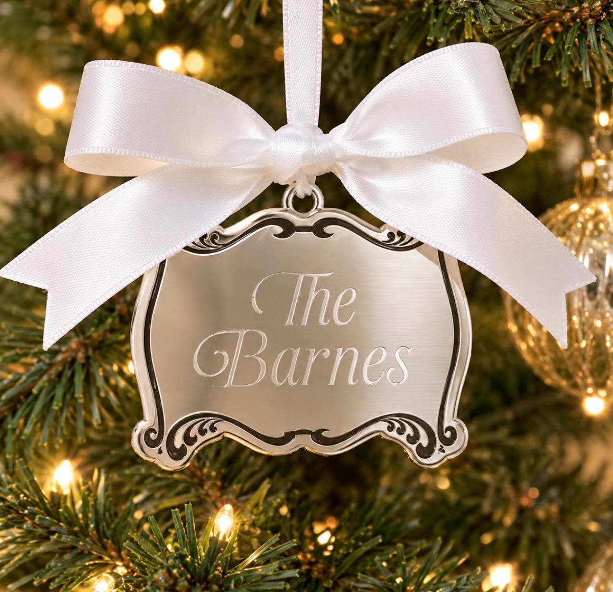 The Windsor Silver Family Name Ornament