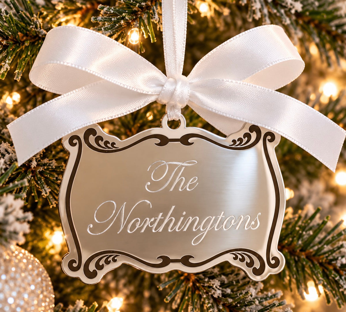 The Windsor Silver Family Name Ornament