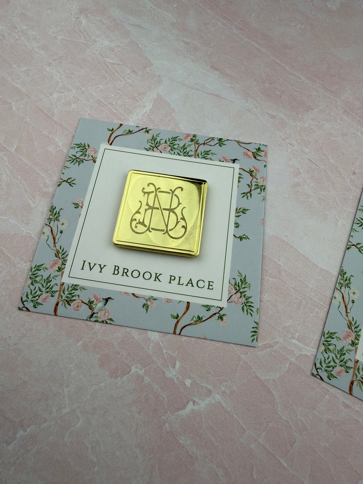 Square Needle Minder in Monogram Couture Font