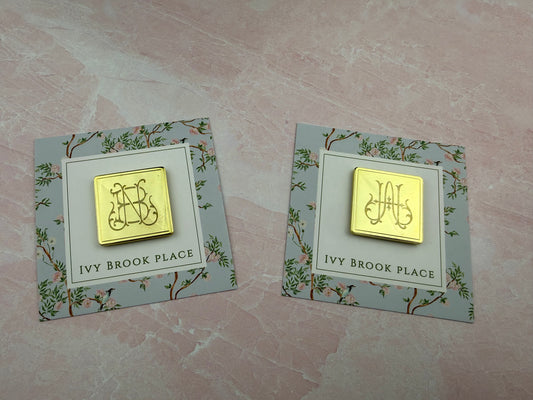 Square Needle Minder in Monogram Couture Font