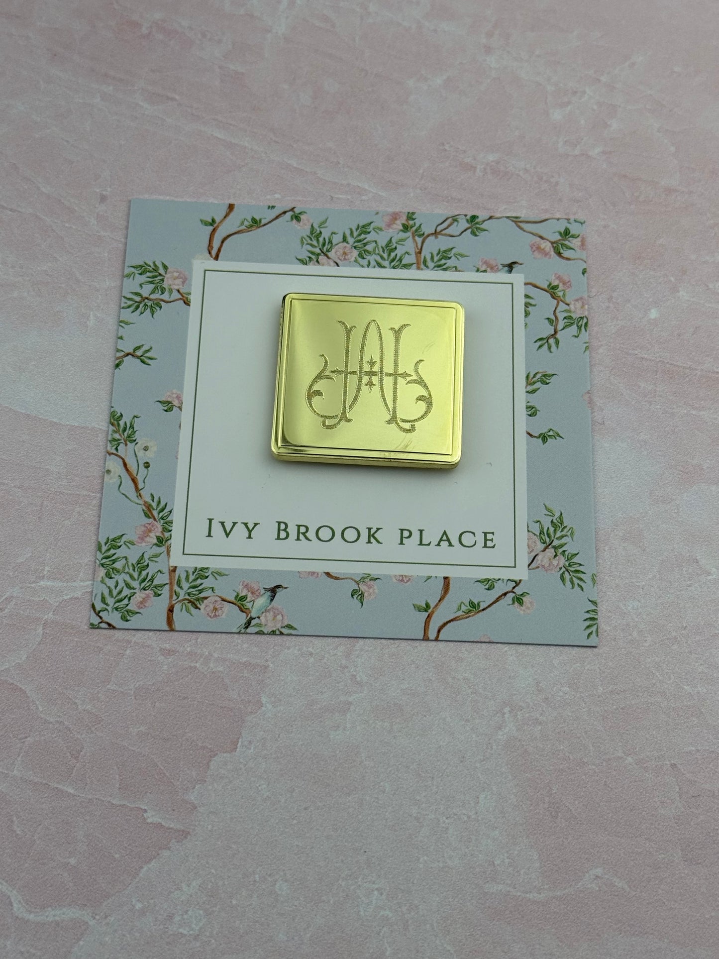 Square Needle Minder in Monogram Couture Font