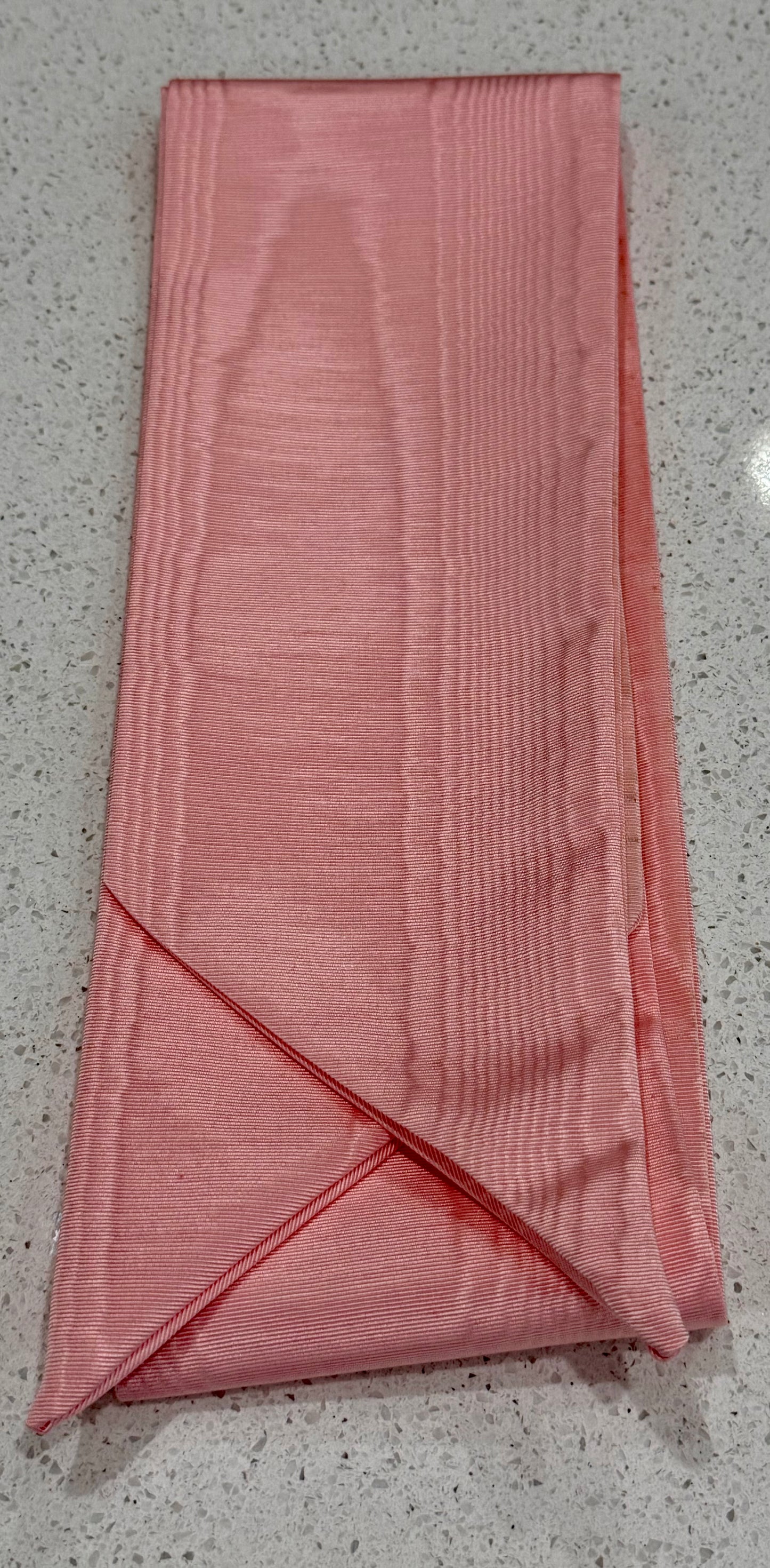 Baby Pink Taffeta Sash with Waterall Pattern