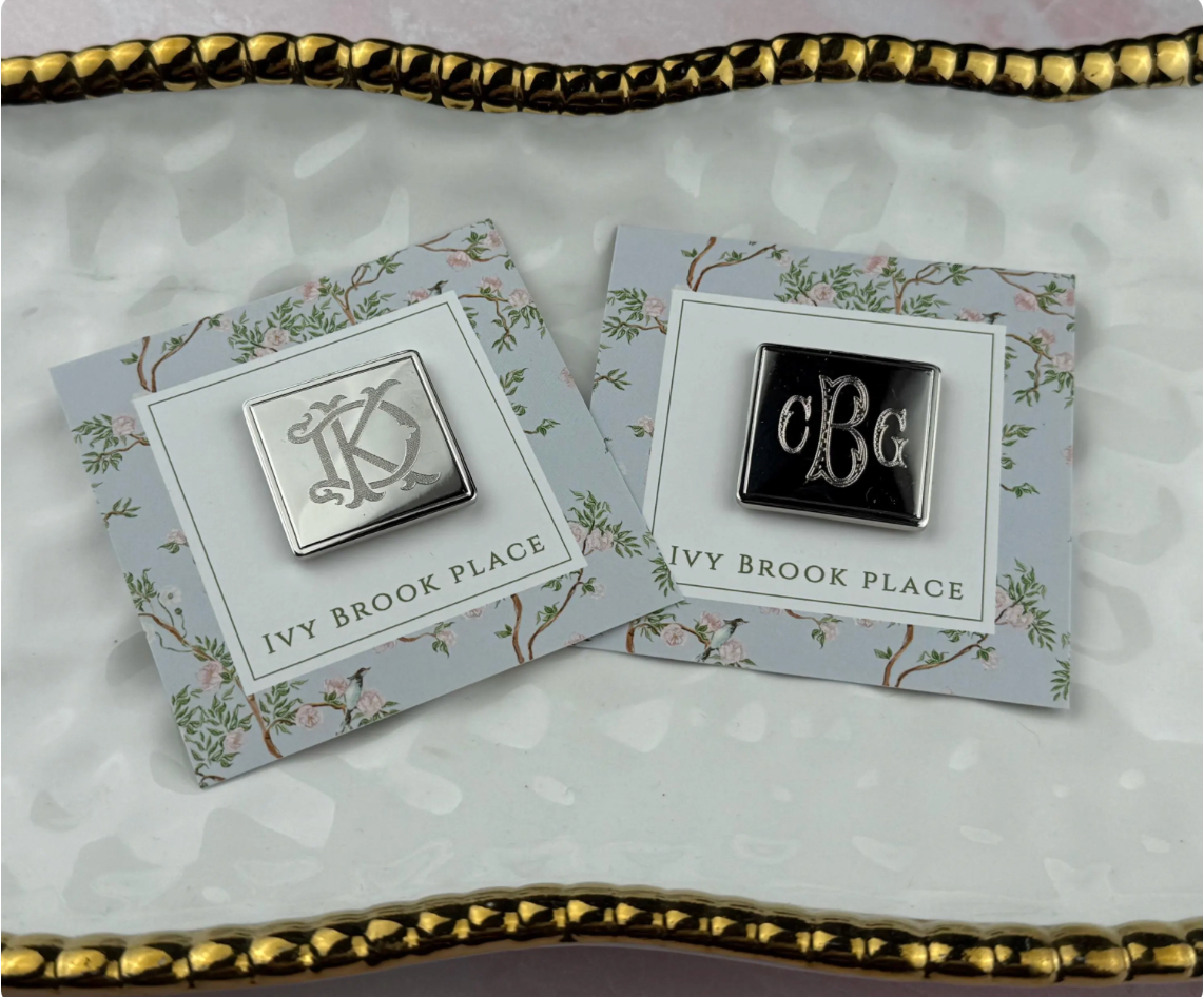 Silver Square Needle Minder with Recessed Edge