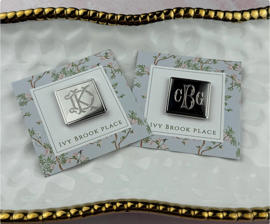 Silver Square Needle Minder with Recessed Edge