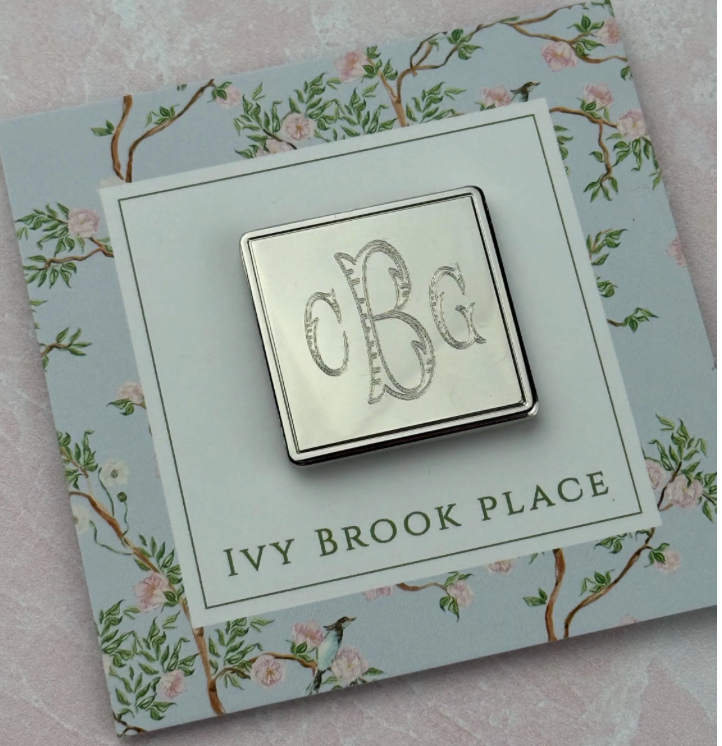 Silver Square Needle Minder with Recessed Edge