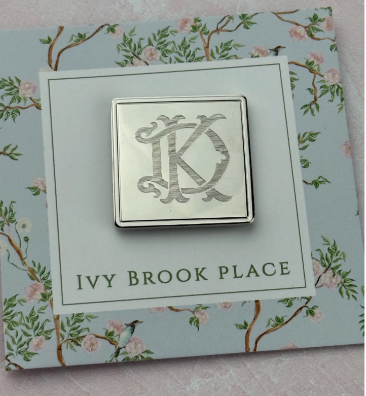 Silver Square Needle Minder with Recessed Edge