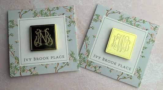 Square Gold Needleminder with Recessed Border