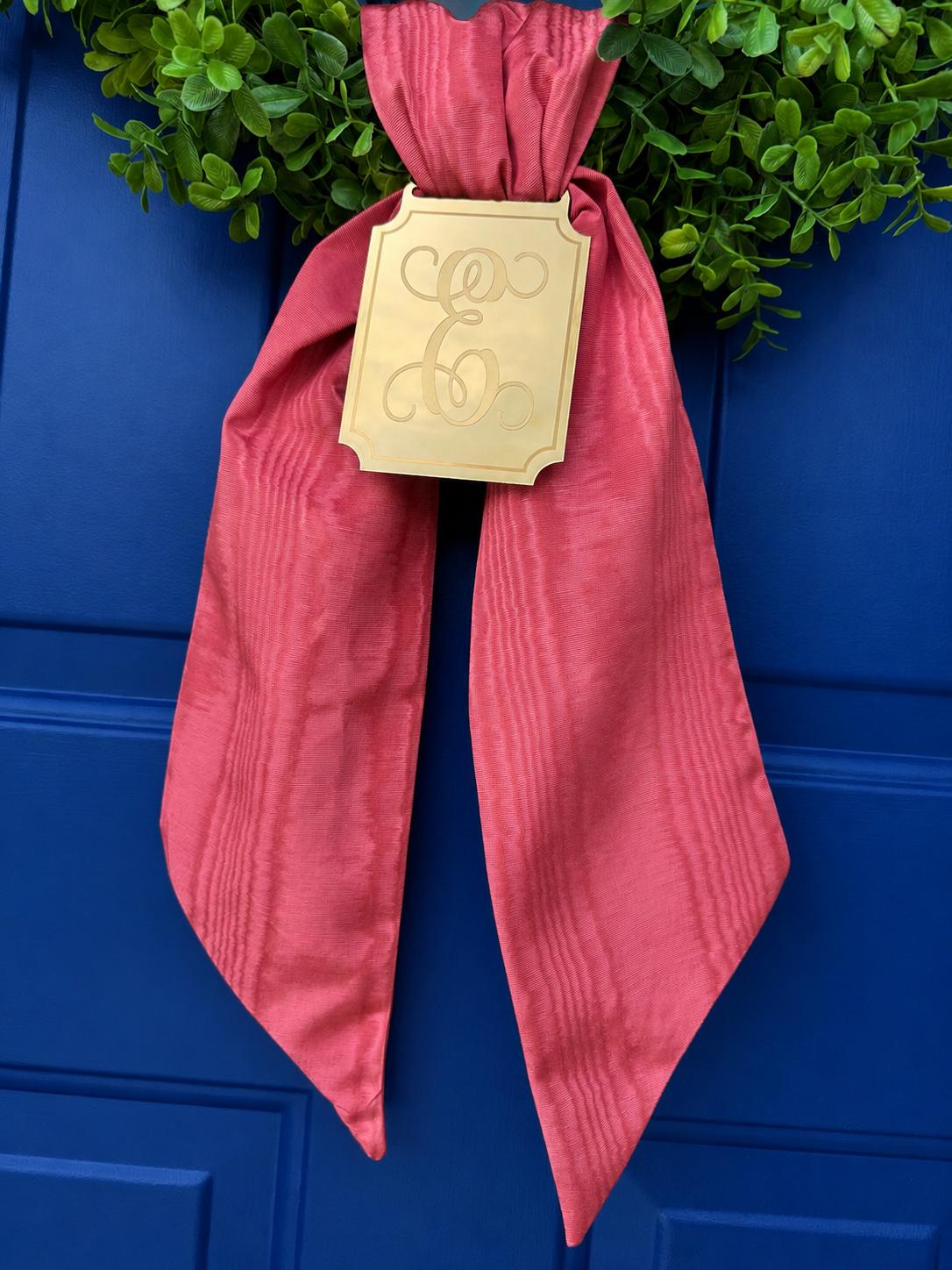 Engraved Custom Wreath Sash Charm